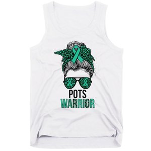 Pots Warrior Messy Bun Pots Awareness Day Pots Fighter Tank Top