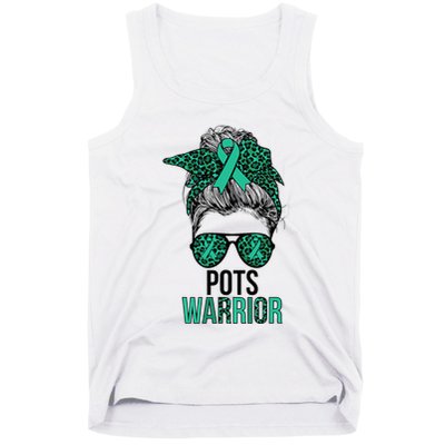 Pots Warrior Messy Bun Pots Awareness Day Pots Fighter Tank Top