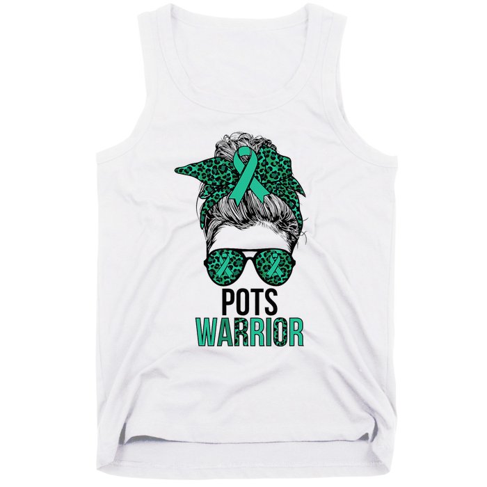 Pots Warrior Messy Bun Pots Awareness Day Pots Fighter Tank Top