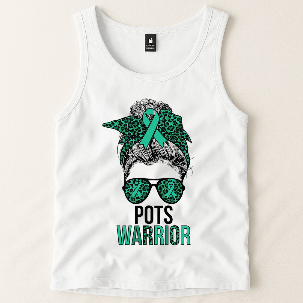 Pots Warrior Messy Bun Pots Awareness Day Pots Fighter Tank Top