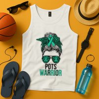 Pots Warrior Messy Bun Pots Awareness Day Pots Fighter Tank Top