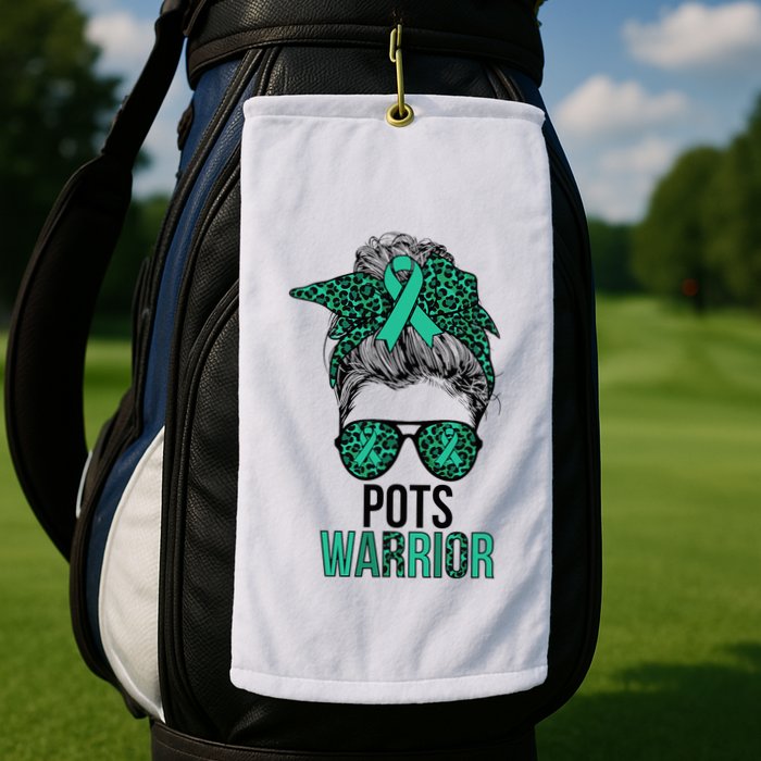 Pots Warrior Messy Bun Pots Awareness Day Pots Fighter Golf Towel