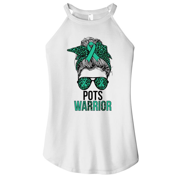 Pots Warrior Messy Bun Pots Awareness Day Pots Fighter Women's Perfect Tri Rocker Tank