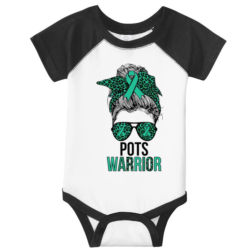 Pots Warrior Messy Bun Pots Awareness Day Pots Fighter Infant Baby Jersey Bodysuit
