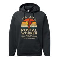 Postal Worker Mail Delivery Postman Performance Fleece Hoodie