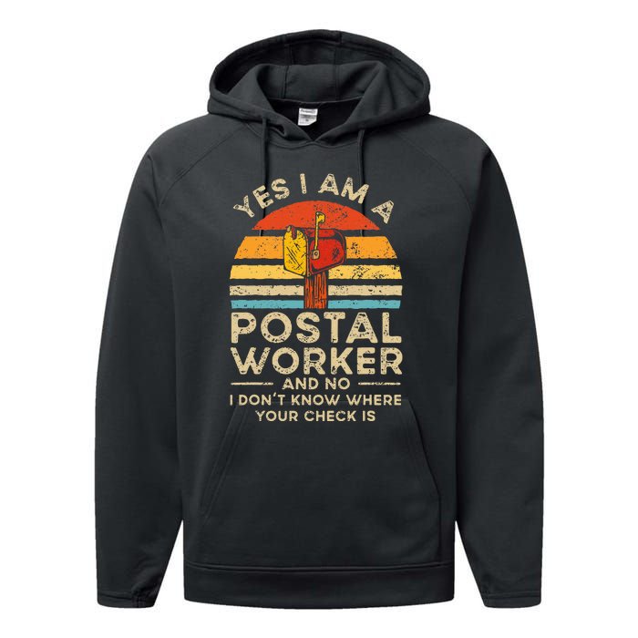 Postal Worker Mail Delivery Postman Performance Fleece Hoodie