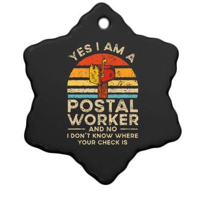 Postal Worker Mail Delivery Postman Ceramic Star Ornament