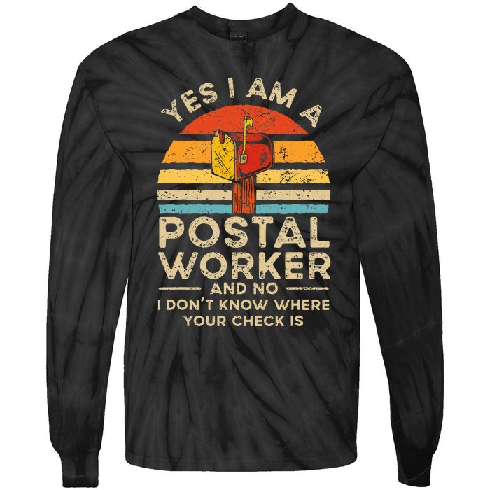 Postal Worker Mail Delivery Postman Tie-Dye Long Sleeve Shirt