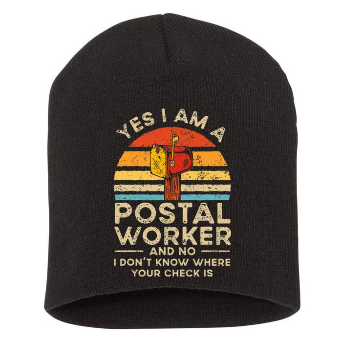 Postal Worker Mail Delivery Postman Short Acrylic Beanie