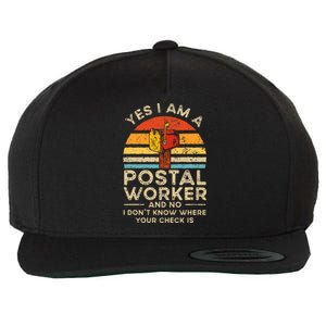 Postal Worker Mail Delivery Postman Wool Snapback Cap