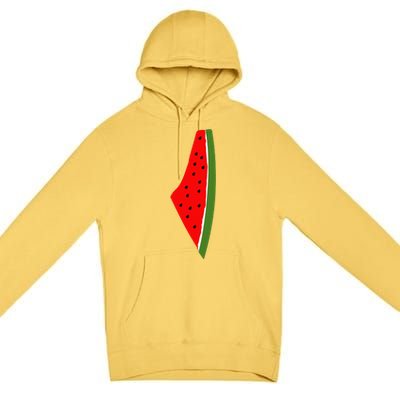 Palestine Watermelon Map Premium Pullover Hoodie