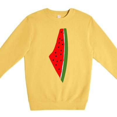 Palestine Watermelon Map Premium Crewneck Sweatshirt