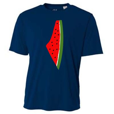 Palestine Watermelon Map Cooling Performance Crew T-Shirt