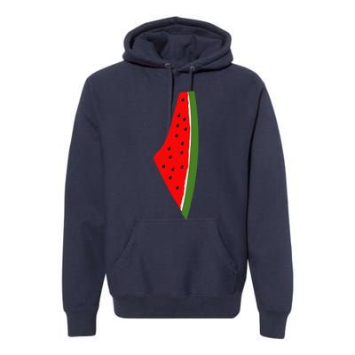 Palestine Watermelon Map Premium Hoodie