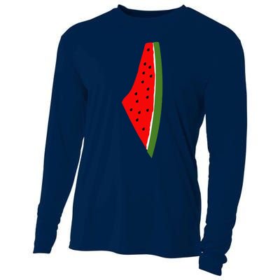 Palestine Watermelon Map Cooling Performance Long Sleeve Crew