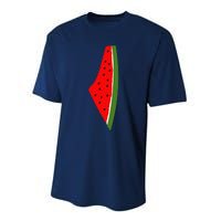 Palestine Watermelon Map Performance Sprint T-Shirt