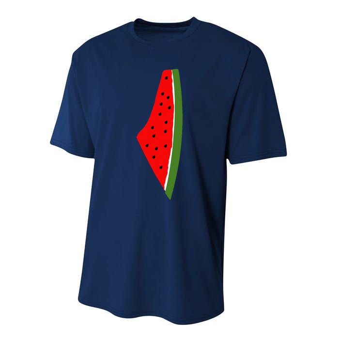 Palestine Watermelon Map Performance Sprint T-Shirt