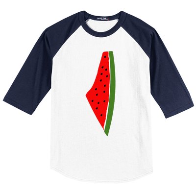 Palestine Watermelon Map Baseball Sleeve Shirt