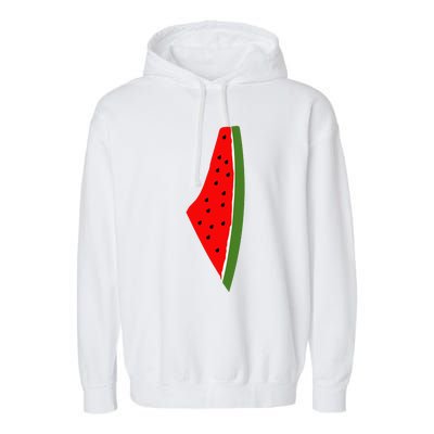 Palestine Watermelon Map Garment-Dyed Fleece Hoodie