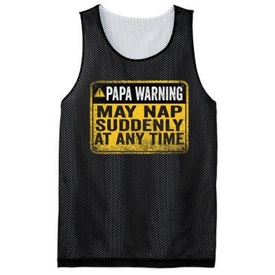 Papa Warning May Nap Suddenly At Any Time Vintage Mesh Reversible Basketball Jersey Tank