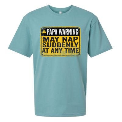 Papa Warning May Nap Suddenly At Any Time Vintage Sueded Cloud Jersey T-Shirt