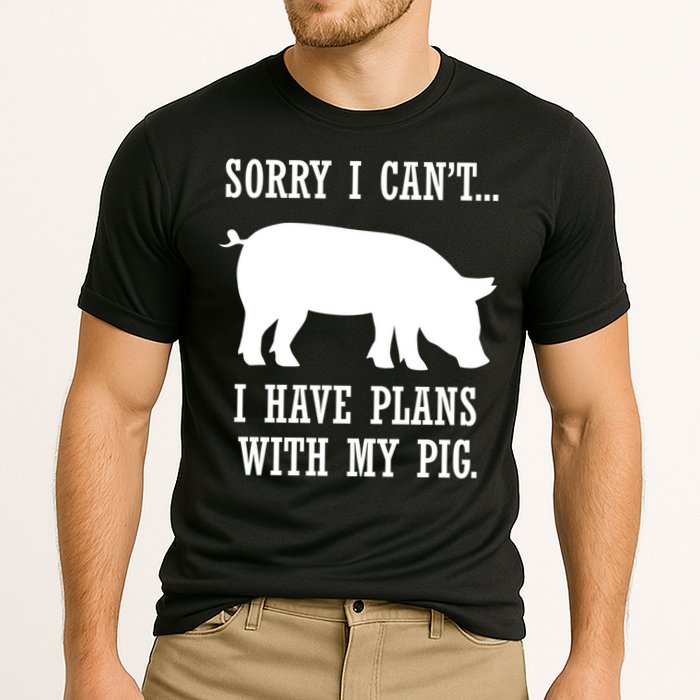 Plans With My Pig Ironic Farmer Pork Gift Cooling Performance Crew T-Shirt