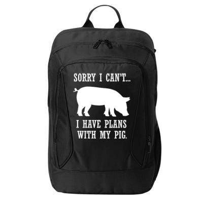 Plans With My Pig Ironic Farmer Pork Gift City Backpack