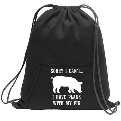 Plans With My Pig Ironic Farmer Pork Gift Sweatshirt Cinch Pack Bag