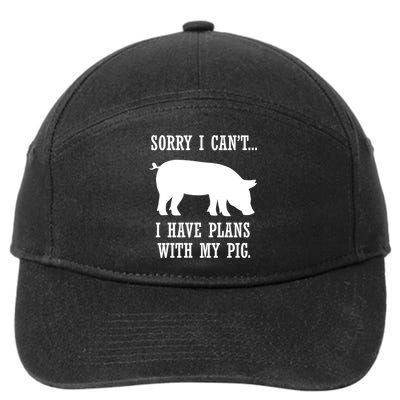 Plans With My Pig Ironic Farmer Pork Gift 7-Panel Snapback Hat