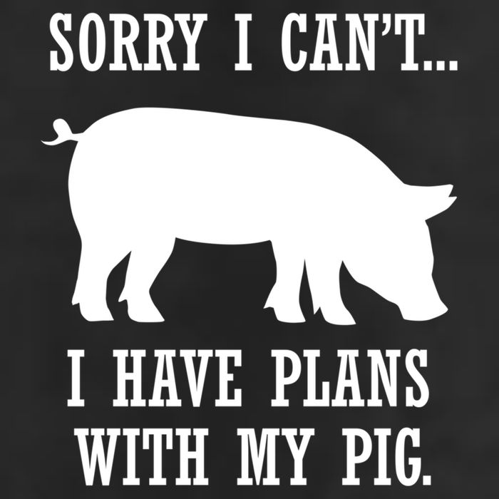 Plans With My Pig Ironic Farmer Pork Gift 11oz C Handle Ceramic Mug