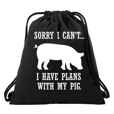 Plans With My Pig Ironic Farmer Pork Gift Drawstring Bag