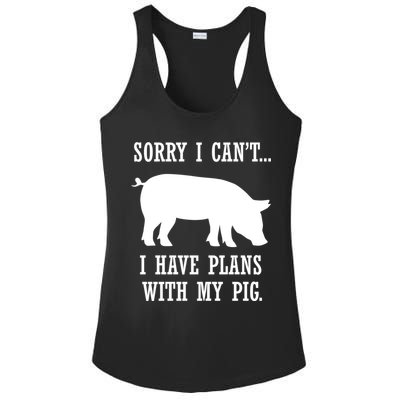 Plans With My Pig Ironic Farmer Pork Gift Ladies PosiCharge Competitor Racerback Tank