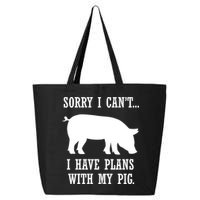 Plans With My Pig Ironic Farmer Pork Gift 25L Jumbo Tote