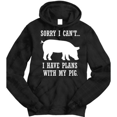Plans With My Pig Ironic Farmer Pork Gift Tie Dye Hoodie