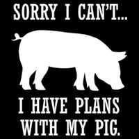 Plans With My Pig Ironic Farmer Pork Gift Short Acrylic Beanie
