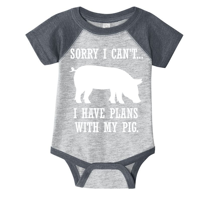 Plans With My Pig Ironic Farmer Pork Gift Infant Baby Jersey Bodysuit