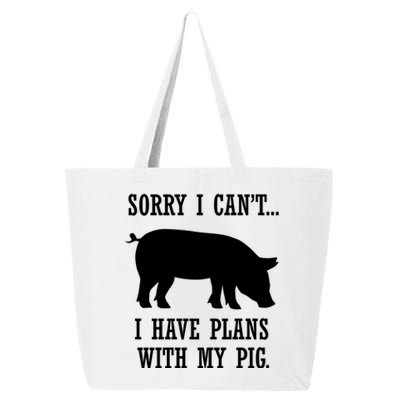 Plans With My Pig Ironic Farmer Pork Gift 25L Jumbo Tote