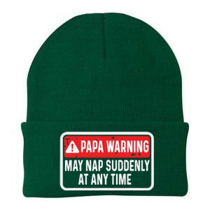 Papa Warning May Nap Suddenly At Any Time For Fathers Day Knit Cap Winter Beanie