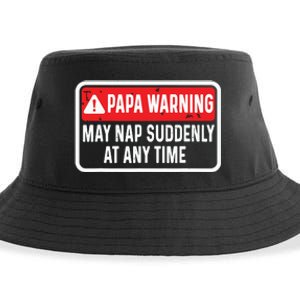 Papa Warning May Nap Suddenly At Any Time For Fathers Day Sustainable Bucket Hat