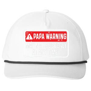 Papa Warning May Nap Suddenly At Any Time For Fathers Day Snapback Five-Panel Rope Hat