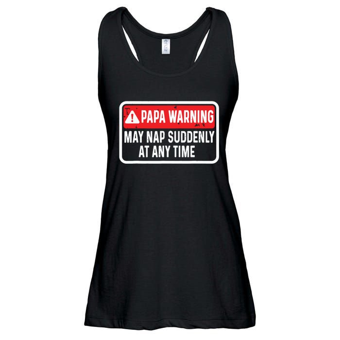 Papa Warning May Nap Suddenly At Any Time For Fathers Day Ladies Essential Flowy Tank