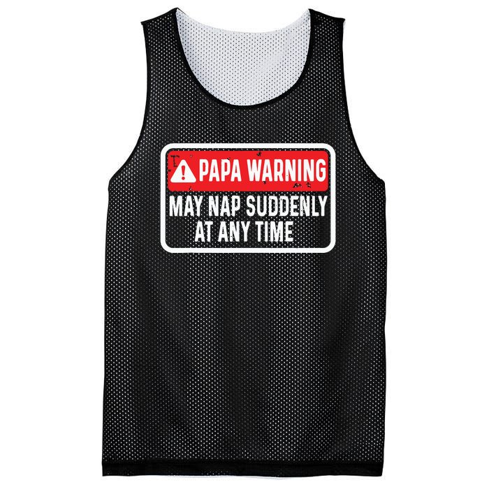 Papa Warning May Nap Suddenly At Any Time For Fathers Day Mesh Reversible Basketball Jersey Tank