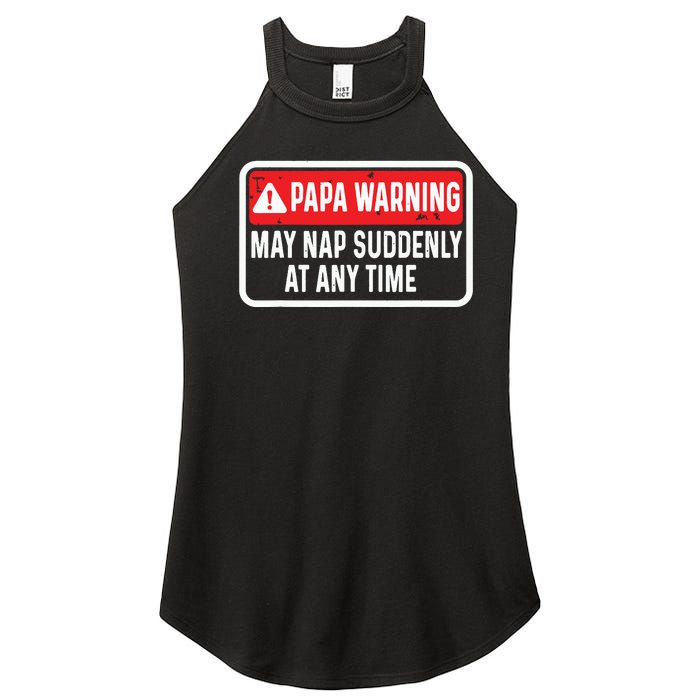 Papa Warning May Nap Suddenly At Any Time For Fathers Day Women's Perfect Tri Rocker Tank