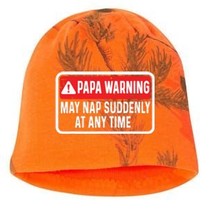 Papa Warning May Nap Suddenly At Any Time For Fathers Day Kati - Camo Knit Beanie