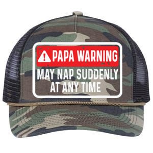 Papa Warning May Nap Suddenly At Any Time For Fathers Day Retro Rope Trucker Hat Cap