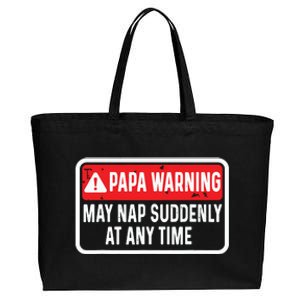 Papa Warning May Nap Suddenly At Any Time For Fathers Day Cotton Canvas Jumbo Tote