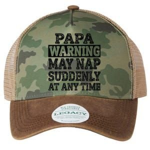 Papa Warning May Nap Suddenly At Any Time Grandpa Cute Legacy Tie Dye Trucker Hat