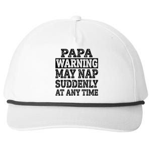 Papa Warning May Nap Suddenly At Any Time Grandpa Cute Snapback Five-Panel Rope Hat