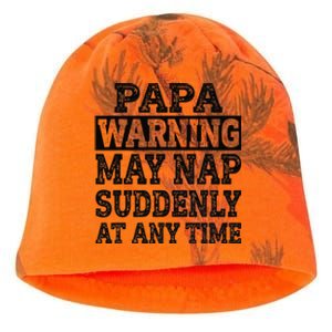 Papa Warning May Nap Suddenly At Any Time Grandpa Cute Kati - Camo Knit Beanie