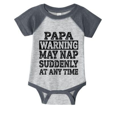 Papa Warning May Nap Suddenly At Any Time Grandpa Cute Infant Baby Jersey Bodysuit